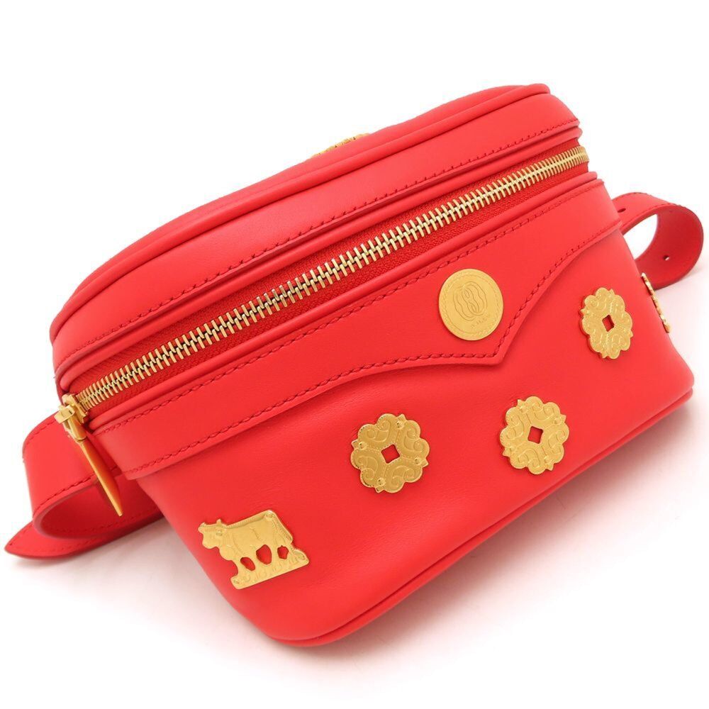 BALLY Mountain Belt Bag WAS01XVT383 Waist Calfskin Red Women's 353240